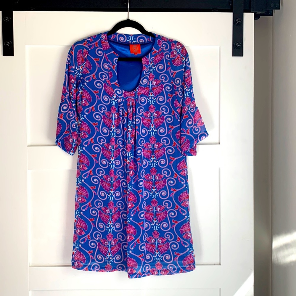 Tracy Negoshian Blue Multicolor Dress